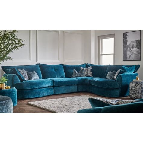 Relax in style with the sumptuously deep and comfortable Boulevard large corner sofa - Its modular design fits perfectly in any family room. Cuddle Sofa, Blue Sofas, Modern Modular Sofas, Statement Sofa, Modular Corner Sofa, Blue Sofa, Small Sofa, Large Sofa, Modular Design