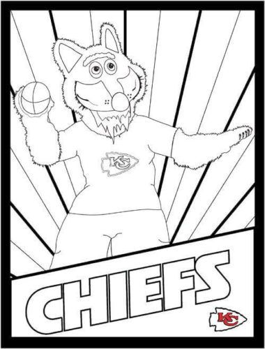 Kansas City Chiefs Mascot Wolf Chiefs Coloring Pages, Kansas City Chiefs Craft, Chiefs Crafts, Chiefs Mascot, Football Coloring Pages, Sports Coloring Pages, Wolf Colors, Kansas City Chiefs Logo, Chiefs Logo