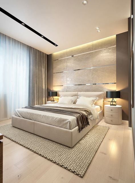 Contemporary Bedroom Design Contemporary Bedroom Design, Modern Luxury Bedroom, Modern Bedroom Interior, Luxury Bedroom Design, Bedroom False Ceiling Design, Ceiling Design Bedroom, Luxury Bedroom Master, Bedroom Bed Design, Modern Bedroom Decor