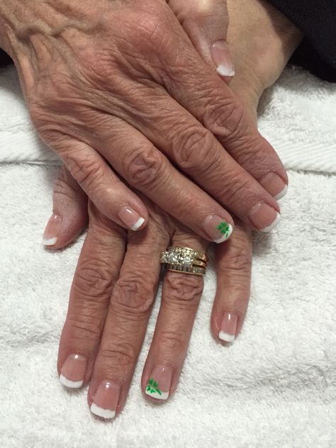 Ireland Nails, Shamrock Nail Art, Saint Patricks Day Nails, Shamrock Nails, Irish Nails, Trip To Ireland, St Patricks Day Nails, White French Tip, Stylish Nails Designs