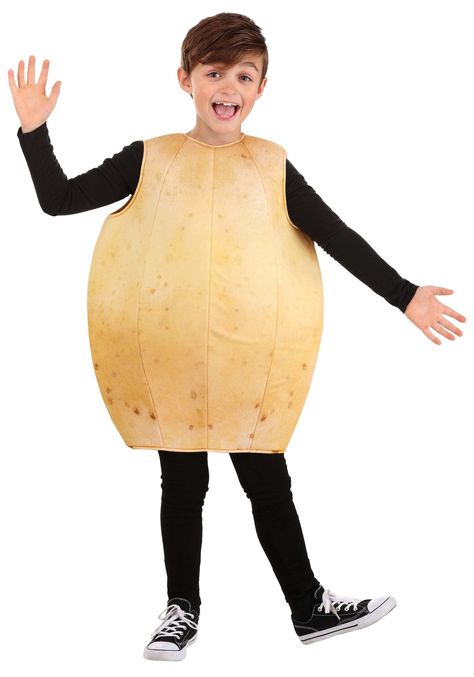 PRICES MAY VARY. Size: Small Does your child absolutely LOVE potatoes? Well, it's time to get them the costume that shows it! This Kid's Potato Costume transforms your child into the delicious veggie. It comes with a foam tunic that's shaped like a potato. It even has printed details all over the exterior to give it a realistic look. The costume fits over your child's normal clothes, making it simple to change into for the next costume party! Every spud-loving kid will want to wear it! - Tunic Potato Costume, Vegetable Costumes, Food Halloween Costumes, Food Costumes, Corn Recipe, Small Potato, Clothes Making, Tunic Style Tops, A Potato