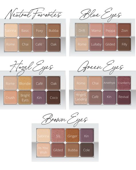 Eyeshadow Green Eyes, Eyeshadow Brown Eyes, Eyeshadow Combos, Eyeshadow Guide, Custom Eyeshadow Palette, Maskcara Makeup, Eyeshadow For Blue Eyes, Cute Eyeshadow Looks, Beautiful Eyeshadow