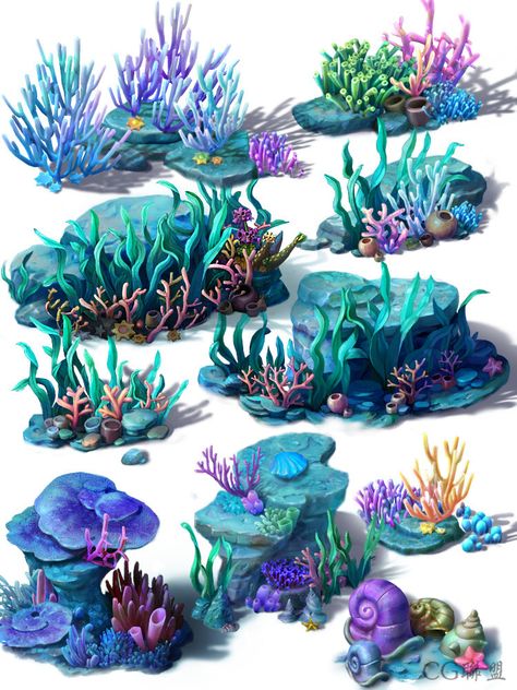 Underwater Painting, Underwater Scene, Underwater Art, Posca Art, Haiwan Peliharaan, Lukisan Cat Air, Sea Art, 판타지 아트, Environment Concept Art