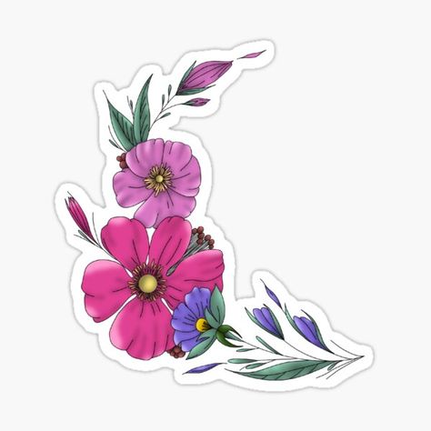 Bouquet Of Flowers Stickers | Redbubble Faithdex Cards, Kawaii Faces, Birthday Cake Topper Printable, Creative Memories Scrapbooking, Unique Bouquet, Planner Art, Tumblr Stickers, Stickers Redbubble, Scrapbook Stickers Printable