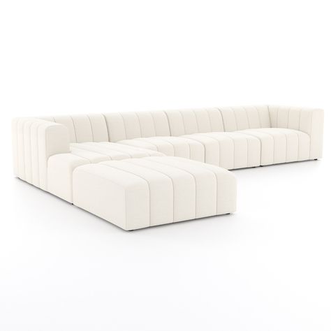 White Leather Couch, Transitional Sectional Sofas, White Sectional, Sectional With Ottoman, White Upholstery, Sofa Chaise, Leather Couch, Upholstered Sectional, Chaise Sectional