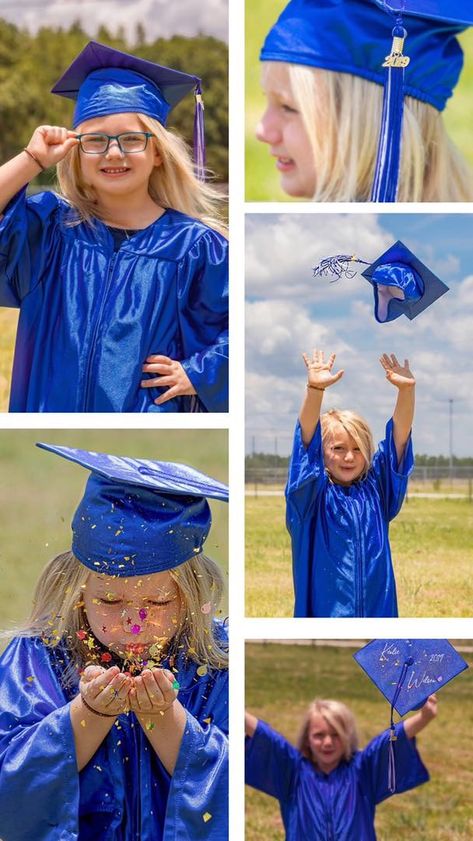 Preschool Graduation Photoshoot Ideas, Preschool Graduation Photo Ideas, Kinder Photoshoot, Kindergarten Grad Photoshoot, Graduation Pictures Kindergarten, Pre K Picture Ideas, Cap And Gown Kindergarten Pictures, 5th Grade Graduation Photo Shoot, Preschool Graduation Ideas Pictures