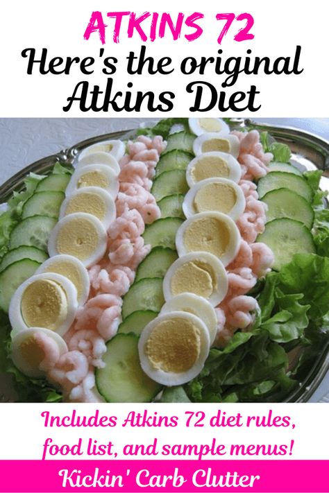 Atkins 72: Here's the original Atkins Diet with diet rules, sample menu, and food list Atkins Diet Food List, Diet Rules, Low Fat Diet Plan, Atkins Diet Recipes, Atkins Recipes, Sample Menu, Best Diet Foods, Keto Diet Breakfast, Ketogenic Diet For Beginners