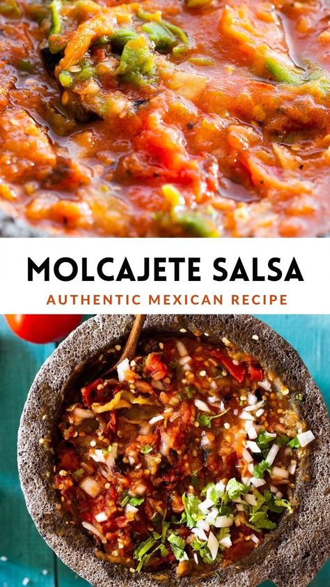 Moljacete Salsa, Moljacete Recipes, Mocajete Recipe Dinners, Salsa Molcajete Recipes, Mocajete Recipe Salsa, Molcajete Centerpiece, Molcajete Mixto Recipe, Mexican Salsa Recipes Authentic, Mexican Tomatoes