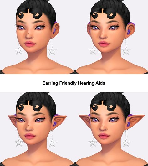 Pointy Ears Sims 4 Cc, Sims 4 Head Cc, Ear Presets Sims 4 Cc, Pretty Sims, Ts4 Mods, Sims Packs, Sims 4 Anime, Sims Ideas, Elf Ears