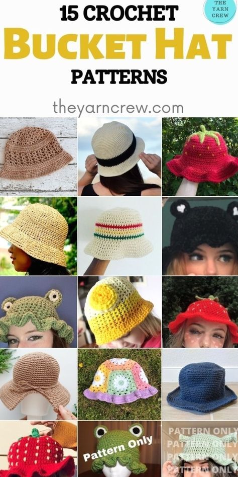 Bucket Hat Patterns, Easy Crochet Bucket Hat, Crochet Bucket Hat Pattern, Crochet Bucket Hats, Crochet Hat Tutorial, Bucket Hat Pattern, Crochet Summer Hats, Crochet Spring, Easy Crochet Hat