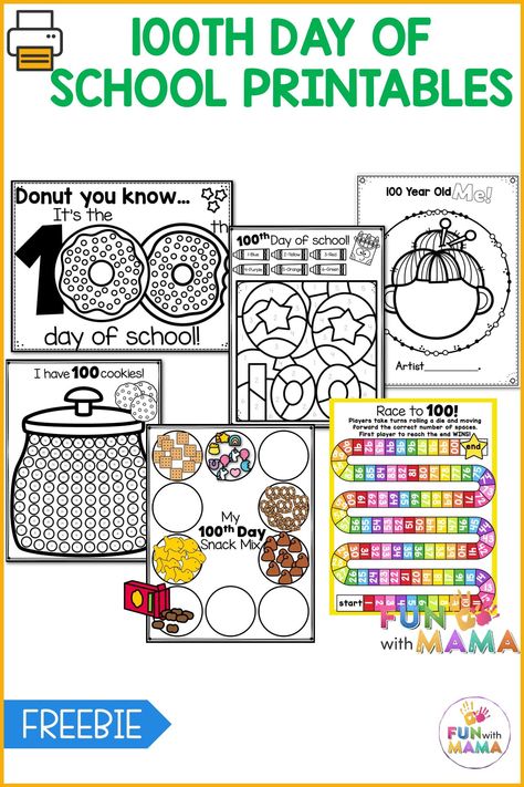 Try out our FREE 100th Day of School ideas and activities to celebrate your students and all their achievements for the school year! 100th Day Of School Ideas, 100 Days Of School Ideas, 100th Day Of School Crafts, 100 Day Of School, 100 Day Of School Project, 100 Day Celebration, School Printables, Childhood Development, 100th Day Of School