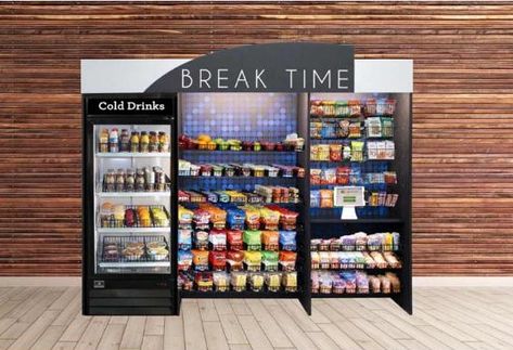 Micro Market Design, Micro Market, Ice Cream Vending Machine, Snack Vending Machine, Market Setup, Business Plan Infographic, Vending Machine Snacks, Aurora Illinois, Snack Machine