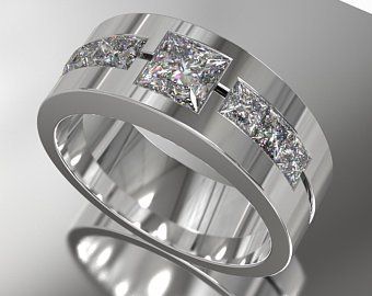 Dig Jewelry, Flush Set Diamond, Classic Diamond Ring, Mens Pinky Ring, Man Wedding, Ring Cuts, Diamonds Rings, Mens Diamond Wedding Bands, Man Ring