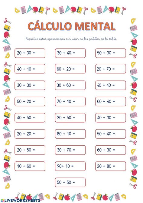 Ficha online de Cálculo mental para Primero. Puedes hacer los ejercicios online o descargar la ficha como pdf. Math Subtraction, Mathematics Worksheets, Printable Math Worksheets, Alphabet Crafts, Math Words, Studying Math, Kindergarten Math Worksheets, Math For Kids, School Subjects