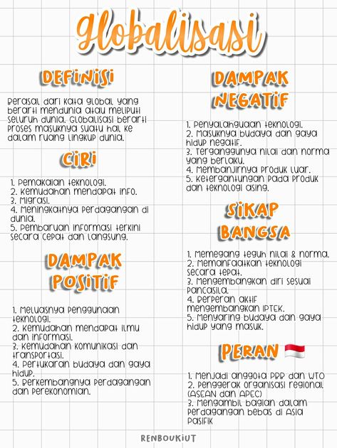 globalisasi, rangkuman materi kelas 7 (tujuh). Materi Kls 7, Materi Kls 6, Materi Kelas 6, Materi Kelas 7, Materi Kelas 8, Pelajaran Ipa, Struktur Teks, School Study Ideas, Study Organization