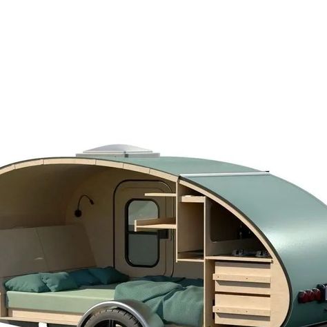 Teardrop Camper Plans, Mini Caravan, Teardrop Caravan, Teardrop Camping, Build A Camper Van, Build A Camper, Mini Camper, Camper Living, Teardrop Camper