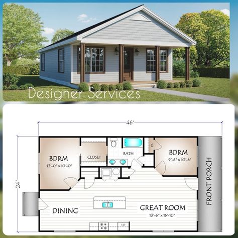 Comfortable House, Custom Floor Plans, Retirement House, Design Tricks, A Small House, Small House Floor Plans, Building Plans House, Plans House, Tiny House Floor Plans