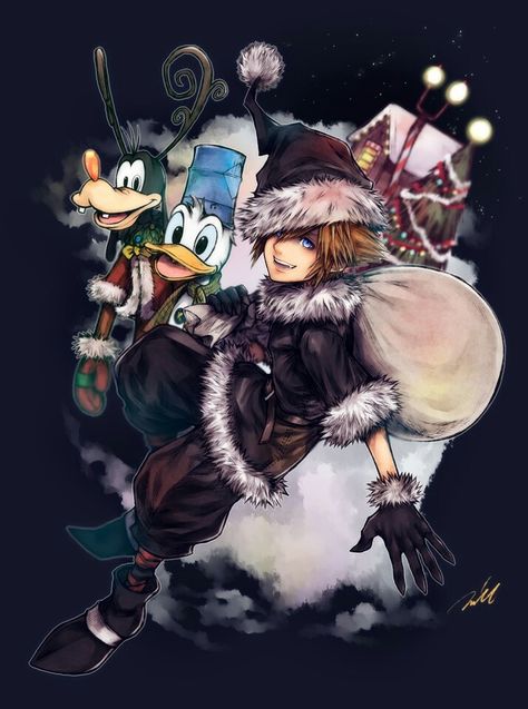 Christmas Kingdom, Kingdom Hearts 1, Sora And Kairi, Kingdom Hearts Wallpaper, Kingdom Hearts Characters, Kingdom Hearts Ii, Disney Kingdom Hearts, Kingdom Hearts Fanart, Sora Kingdom Hearts