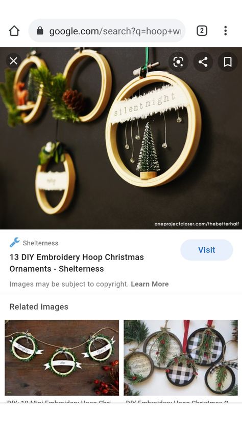 Embroidery Hoop Ornaments, Hoop Ornaments, Embroidery Hoop Crafts, Trendy Embroidery, Bottle Brush Christmas Trees, Globe Ornament, Craft Day, 3d Christmas, Noel Christmas