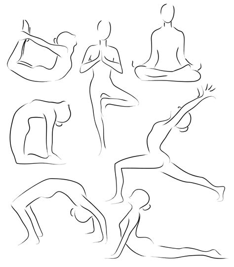 Yoga Stretch Yoga Sketch Art, Yoga Drawing Illustrations, Stretching Drawing, Stretch Drawing, Yoga Sketch, Yoga Drawings, Yoga Foto's, Yoga Art Painting, Yoga Silhouette