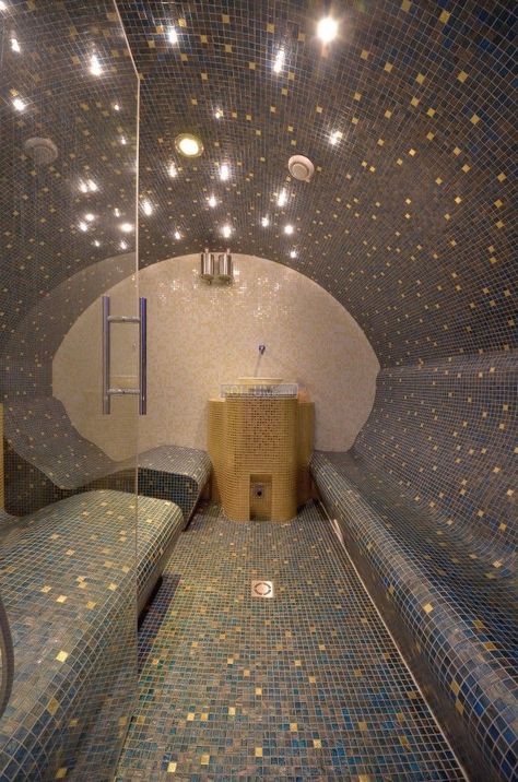 Steam Room And Sauna, Steam Room Interior Design, Steam Bath Design, Steam Sauna Design, Bathroom Skylight Ideas, Steam Room Design, Barisol Ceiling, Sauna Interior Design, Home Steam Room