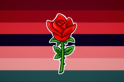 Xenogender that connects to red roses and rose fields. Someone whose comfort flower might be rose. Pronouns idea: rose/rosey. Made by me Mogai Flags, Rose Gender, Bi Flag, 4 Baby, Lgbt Flag, Color Palette Design, Pride Flags, Made By Me, Red Roses