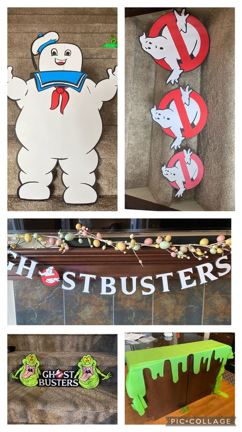 Ghostbuster Party Decorations, Diy Ghostbusters Decorations, Ghostbusters Decor, Cricut Birthday Decorations, Ghostbusters Decorations, Cuphead Birthday, Ghostbuster Party, Ghostbusters Birthday, Ghostbusters Birthday Party