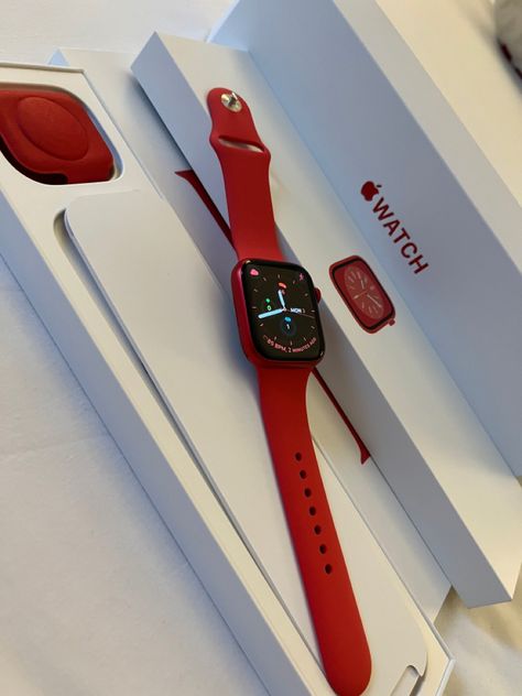 Apple Watch Series 8 45mm, Red Apple Watch, Smart Watch Design, Apple Watch Price, Apple Smart Watch, 1980’s Fashion, Apple Watch Fashion, Apple Watch Series 8, Smart Watch Apple