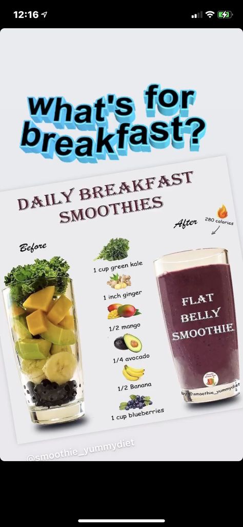 Breakfast Kale, Smoothies Banana, Easy Fruit Smoothie Recipes, Protein Packed Smoothies, Smoothie Recipes Healthy Breakfast, Kale Smoothie, High In Fiber, Healthy Blueberry, Nutrition Drinks