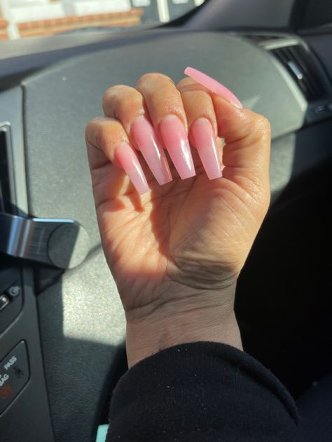 Clear Pink Glossy Nails, Clear Pink With Glitter Nails, Pink Powder Nails Acrylics, Clear Pink Sns Nails, Clear Pink Jelly Nails, Dark Clear Pink Nails, Clear Dip Powder Nails With Design, Natural Pink Dip Powder Nails, Long Dip Powder Nails