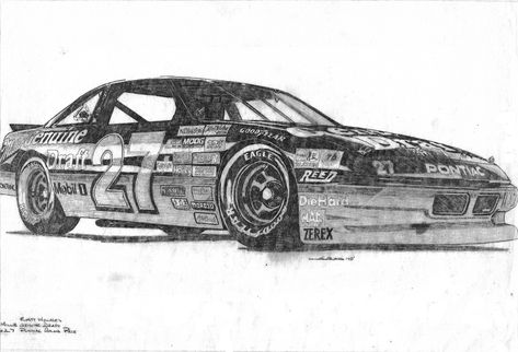 MGD Pontiac (1990) #art #drawing #illustration #graphite #sports #nascar #rustywallace #racecar Rusty Wallace, Nascar, Art Drawing, Race Cars, The Black, Sports, Drawings, Gold, Black