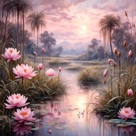 In the Swamp - AI Generated Artwork - NightCafe Creator Free Fun, Water Lilies, Cool Artwork, The Creator, Art