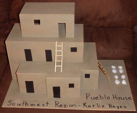 Adobe Pueblo School Project, Pueblo House School Project, Southwest Native American Projects, House Model For School Project, Social Studies Project, Pueblo House, Native American Houses, House Blessings, Native American Art Projects