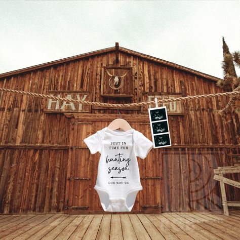 Just In Time For Hunting Season Pregnancy Announcement Digital Hunting Baby Announcement Reveal Social Media Hunting Baby Announcement, Hunting Baby, Pregnancy Announcements, Hunting Season, Just In Time, Pregnancy Announcement, Baby Announcement, In Time, Gender Neutral