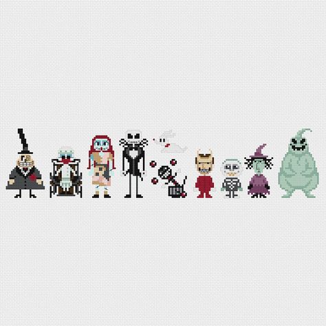 The Nightmare Before Christmas Cross Stitch Pattern PDF Instant Download Stitching Basics, Dr Finkelstein, Christmas Cross Stitch Patterns Free, Pop Characters, Stitch Halloween, Disney Cross Stitch Patterns, Disney Cross Stitch, Cross Stitch Bookmarks, Cross Stitch Alphabet