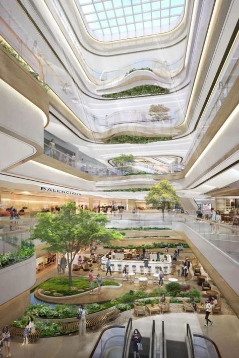 Shopping Mall Interior, Atrium Design, Shopping Mall Design, Architecture Design Process, Commercial And Office Architecture, New Urbanism, Architecture Portfolio Design, Hotel Concept, Mall Design