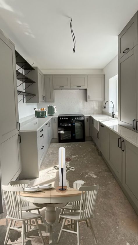 Taupe And Grey Kitchen, Grey Kitchen, Cool Tones, Grey