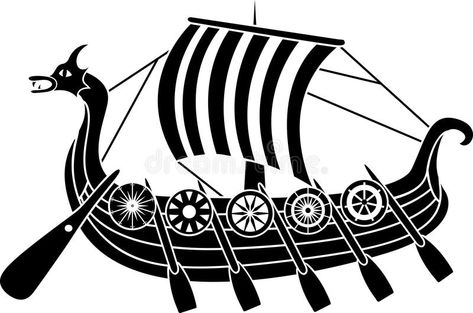 Ancient vikings ship royalty free illustration Vikings Ship, Vikings Art, Escudo Viking, Arte Viking, Viking Longship, Viking Dragon, Norse Tattoo, Ship Tattoo, Ancient Vikings