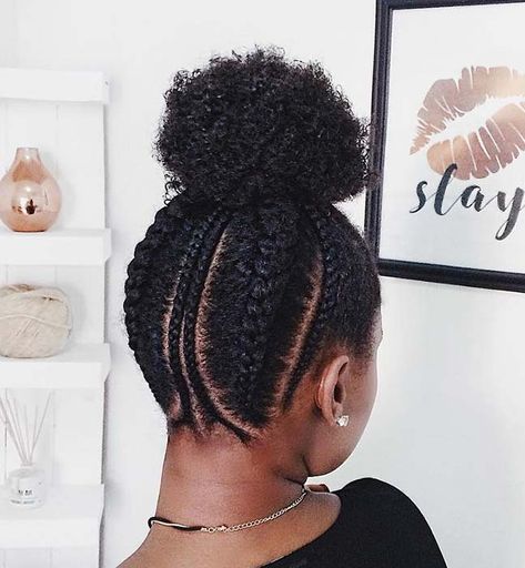 Afro Puff Hairstyles, Cabello Afro Natural, Natural Braided Hairstyles, Hair Puff, Natural Braids, Curly Hair Photos, Pelo Afro, New Hairstyle, 4c Hair