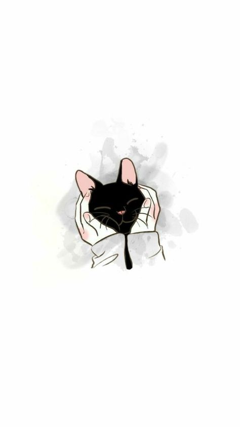 Cat Tattoo Drawing, Tattoo Animal, Embroidery Cute, Kitten Wallpaper, Image Chat, Black Cat Art, Cute Black Cats, Art Cute, Cat Aesthetic