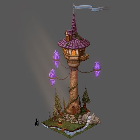 Witch Tower Concept, Enchanted Tower Minecraft, Minecraft Amethyst Tower, Minecraft Wizard Tower Interior, Minecraft Wizard Tower Blueprint, Enchantment Tower Minecraft, Minecraft Towers Ideas, Minecraft Enchantment Tower, Fantasy Tower Concept Art