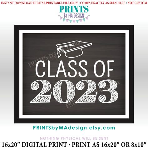 2023 Sign, Graduation Chalkboard, 2023 Graduation Party, Graduation Party Signs, Chalk Sign, Chalkboard Printables, 2023 Graduation, Chalkboard Style, 2024 Graduation