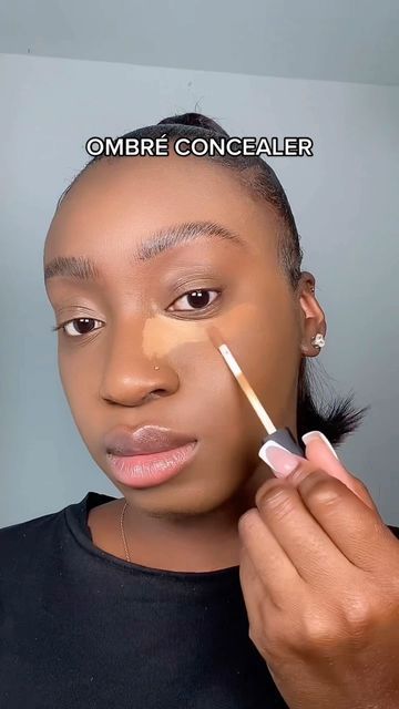 Concelear Application How To, Where Do I Put Concealer, How To Put Concealer, How To Apply Concealer And Foundation, Ombre Concealer, How To Put On Concealer, How To Put Concealer On, Concelear Application, Concealer Only Makeup Look