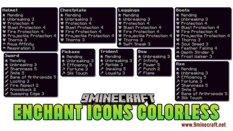 Enchant Icons Colorless Resource Pack (1.21.1, 1.20.1) - Texture Pack Enchantments Minecraft, Enchanted Items, Minecraft Enchantments, Minecraft Resource Packs, Minecraft Seed, Map Minecraft, Castle On The Hill, Ios Games, Minecraft 1