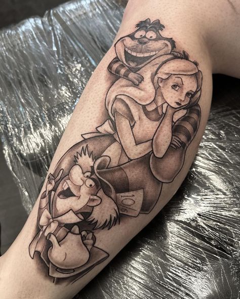 Alice in Wonderland pieces done on 2 separate days by @gemma.dilemma.tattoo 🖤 . . . #tattoo #tattooed #tattooartist #ink #blackink #femaletattooist #brisbanetattooartist #art #bne #tattooing #aliceinwonderland #greywashtattoo Disney Inspired Tattoo, Alice Down The Rabbit Hole, Brisbane Tattoo, Mirror Tattoos, Down The Rabbit Hole, Disney Concept Art, The Rabbit Hole, Hidden Treasure, Rabbit Hole