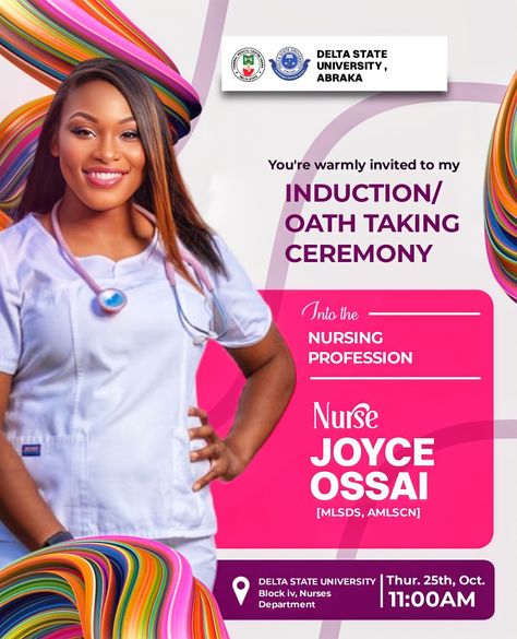 Induction Ceremony, Nursing Profession, Social Media Flyer, Flyer And Poster Design, Flyer Design, Poster Design, Social Media, Media, Design