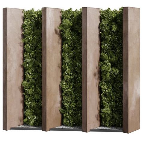 Green wall 03 Plant Wall Exterior House, Outdoor Walls Design, Plant Wall Interior Design, Green Wall In Office, Vertical Green Wall Outdoor, Green Wall Exterior, Green Wall Architecture, Green Facade Design, Green Wall Design Interior