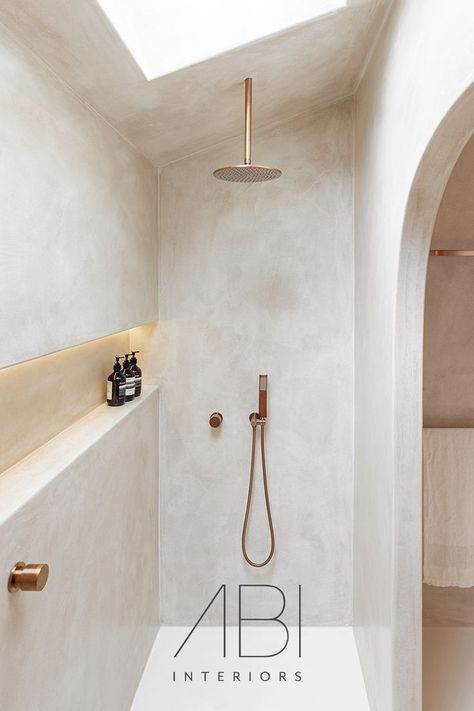 Create an ensuite like no other with brushed copper fixtures. The warm tone can flow effortlessly into a neutral palette, creating a unique sense of luxury in the Ruin X house. Shop the look online today. ⁠ 🛒 ABI Featured Products⁠ - Dana Round Shower Head in Brushed Copper⁠ - Nava Shower Dropper Round in Brushed Copper⁠ - Kobi Curved Hand Shower in Brushed Copper⁠ - Mila Adjustable Hand Shower Holder and BP in Brushed Copper⁠ - Otto Single Towel Rail in Brushed Copper⁠ Abi Interiors, Niche Wall, Mediterranean Interior Design, Loft Bathroom, Mediterranean Interior, Fox Squirrel, Brushed Copper, Bathroom Inspiration Decor, Mediterranean Home