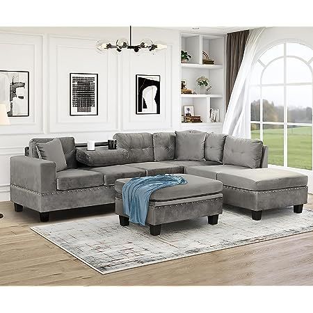 Storing Linens, Sectional With Storage, Sectional Sofa With Storage, Modern Sectional Sofa, Sofa With Storage, Upholstered Couch, Modern Sofa Designs, Grey Sectional, Modern Sofa Sectional