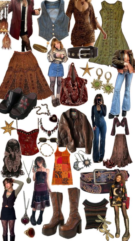 70s Grunge Fashion, 70s Glam Rock Fashion, 70s Fashion Grunge, 70s Rockstar Fashion, 70s Fashion Rock, 1960s Hippie Fashion, 70s Fits, Goth Bohemian, 70s Boho Fashion